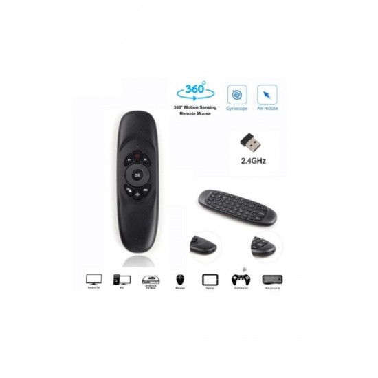 Pazariz Uzakdan Kumanda 2.4g Uyumlu Klavyeli Air Mouse Android Tv/projektör/ Akıllı Tv/dizüstü