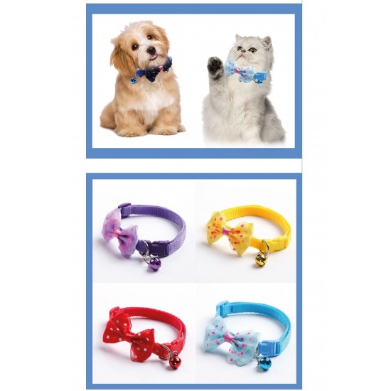 Pazariz Papyonlu Kedi Ve Küçük Irk Köpek Boyun Tasması Çıngıraklı