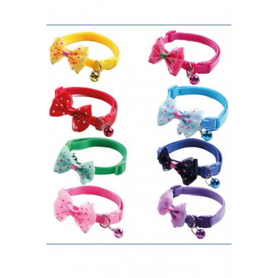 Pazariz Papyonlu Kedi Ve Küçük Irk Köpek Boyun Tasması Çıngıraklı