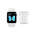 Pazariz Watch 6 Series Akıllı Saat + Beyaz I12 Airpods Bluetooth Kulaklık