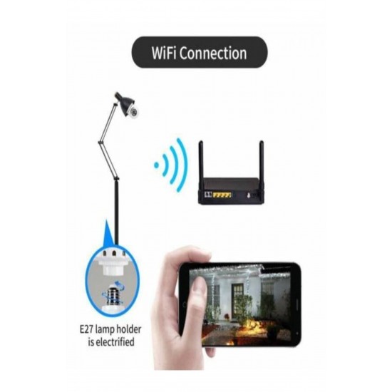 Pazariz Speed Ampul Kamera + 32gb Hafıza Kart Dünyanın Her Yerinden 360° Döndürülen Hareketli Kamera