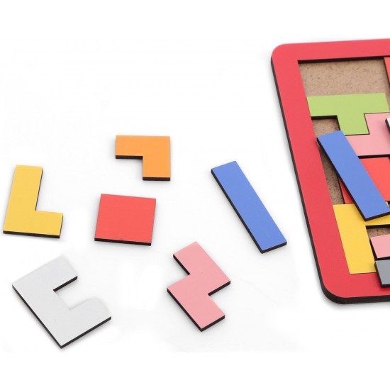 Pazariz Ahşap Eğitici Tetris - Eğitici Ahşap Oyuncak - Eğitici Blok Dizme - Yeni Nesil Tetris