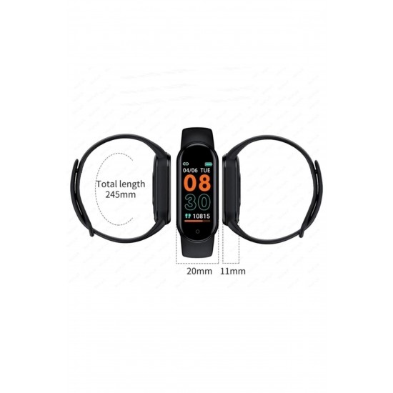 Pazariz M5 Akıllı Bileklik Yeni Nesil Spor Modlu Full Fonksiyon Akıllı Saat Siyah 