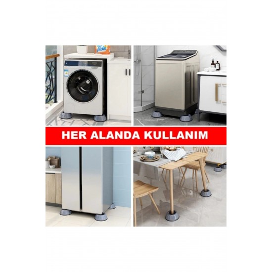 Pazariz Gürültü Sarsıntı Önleyici Çamaşır Makinası Titreşim Önleyici Kaydırmaz Vantuzlu Ayak Ped 