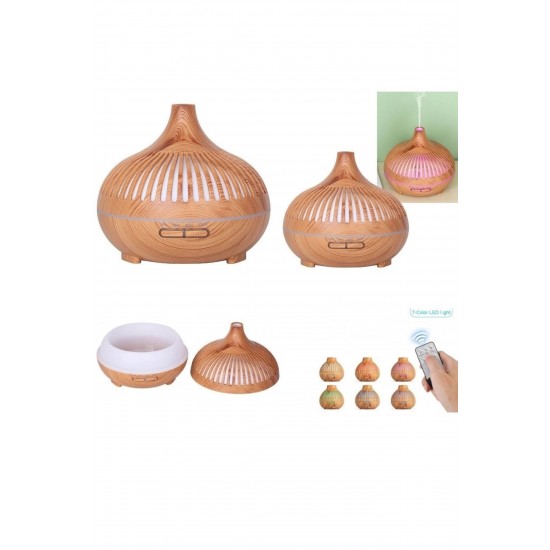 Pazariz Aroma Difüzörü Buhar Ultrasonik 7 Renk Led Işıklı Aromatik Oda Kokusu Hava Nemlendirici 550