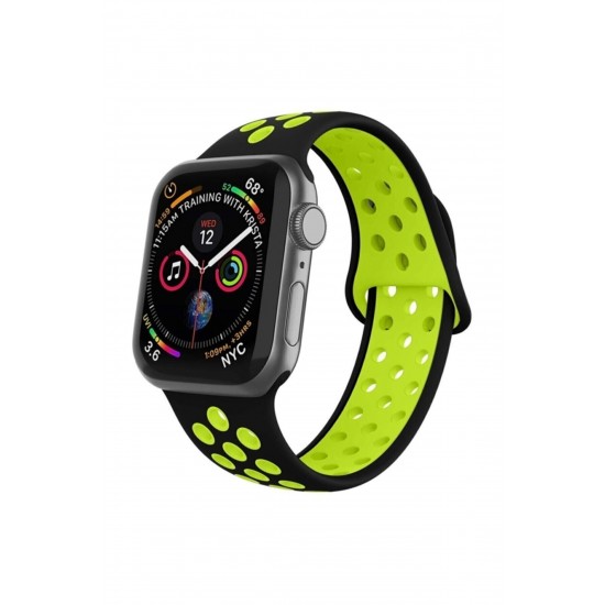 Pazariz Watch Uyumlu Silikon Delikli Kordon Uyumlu Kayış Seri 42-44 Mm
