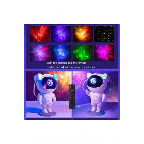 Pazariz Astronot Projector Gece Lambası Nebula Ve Samanyolu Projeksiyon Gece Lambası