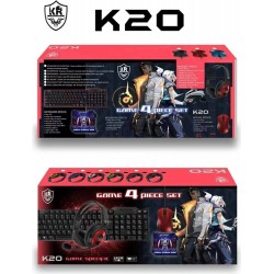 Pazariz K20 Oyuncu Gamer Seti Klavye + Mouse + Kulaklık + Mouse Pad 4in1 Set