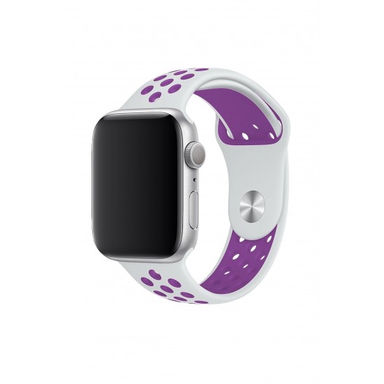 Pazariz Apple Watch Uyumlu 42-44-45 Mm  Bileklik Spor Band Delikli Kordon 