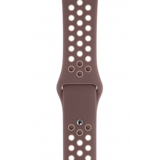 Pazariz Apple Watch Uyumlu 42-44-45 Mm Bileklik Spor Band Delikli Kordon Kahverengi