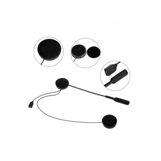 Pazariz Bluetooth 5.0 Şarj Edilebilir Eller Serbest Motosiklet Kulaklık Kask Kulaklık