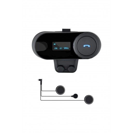 Pazariz Intercom 1km Telsiz Motosiklet Bluetooth Su Geçirmez Kask Kulaklık