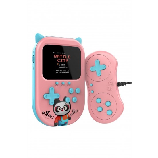 Pazariz 3.5 Inç Ekran 2 Oyuncu Taşınabilir Retro Nostaljik Gameboy & Gamebox Oyun Konsolu Pembe