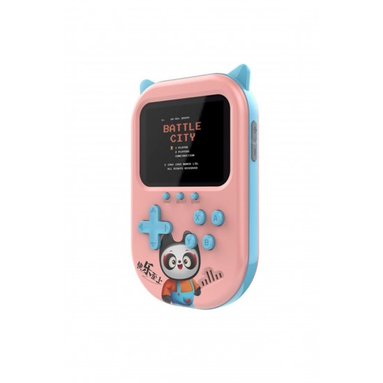 Pazariz 3.5 Inç Ekran 2 Oyuncu Taşınabilir Retro Nostaljik Gameboy & Gamebox Oyun Konsolu Pembe