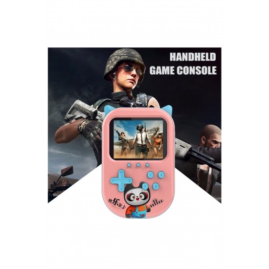 Pazariz 3.5 Inç Ekran 2 Oyuncu Taşınabilir Retro Nostaljik Gameboy & Gamebox Oyun Konsolu Pembe