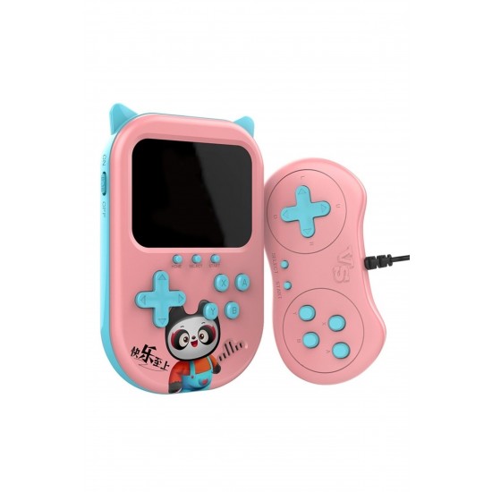 Pazariz 3.5 Inç Ekran 2 Oyuncu Taşınabilir Retro Nostaljik Gameboy & Gamebox Oyun Konsolu Pembe