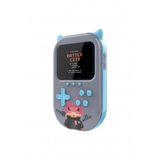 Pazariz Taşınabilir 2 Oyuncu Retro Nostaljik Gameboy & Gamebox Oyun Konsolu Gri