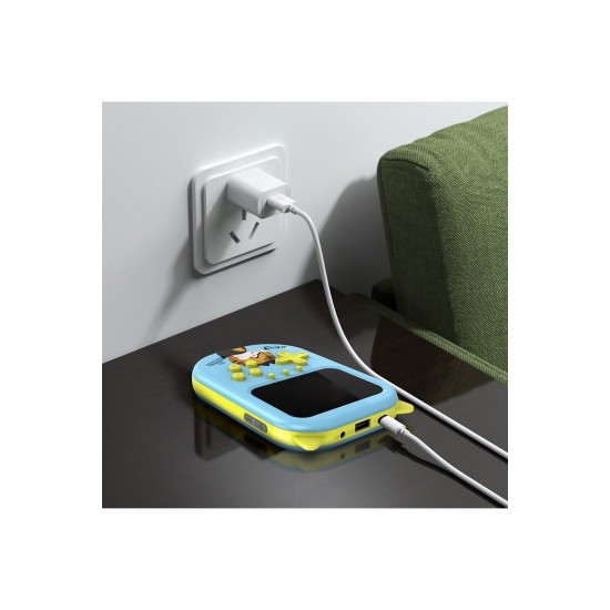 Pazariz 3.5 Inç Ekran 2 Oyuncu Taşınabilir Retro Nostaljik Gameboy & Gamebox Oyun Konsolu Mavi