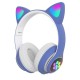 Pazariz Kart Girişli Fm Radyolu Led Işıklı Kablosuz Ve Kablolu Bluetooth Kedi Kulaklık 5.0v