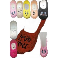 Pazariz Kadın Renkli Peluş Babet Patik Çorap Wellsoft Uyku Çorabı Yumuşak