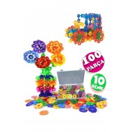 Pazariz 100 Parça Eğitici Kilitli Diskler Stem Eğitimi Uyumlu 10 Renk Eğitici Oyuncak Kutulu Lego .