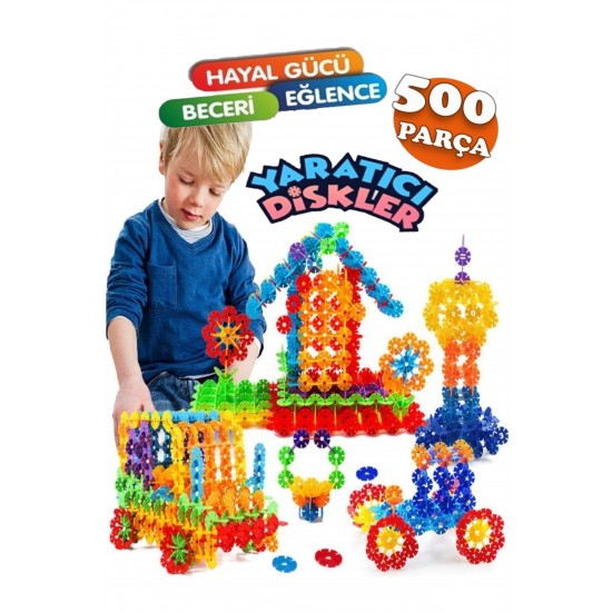 Pazarız Yaratıcı Diskler 500 Parça Stem Eğitimi Uyumlu Kilitli Diskler Eğitici Oyuncak Seti Molekül