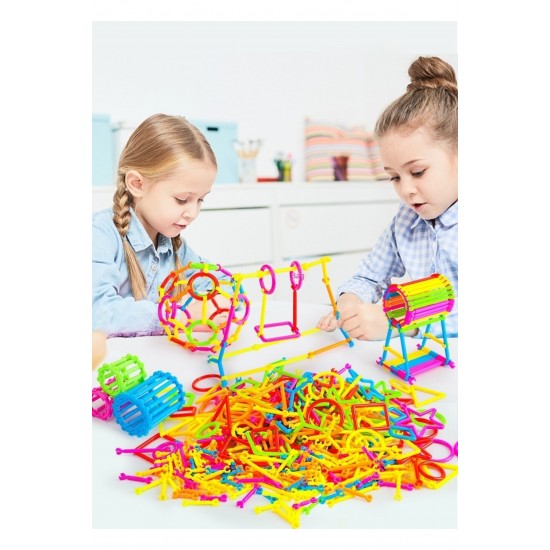 120 Parça Geometrik Çubuklar Bloklar Yapboz Puzzle Bultak Zeka Renk Algı Gelişim Eğitici Oyuncak