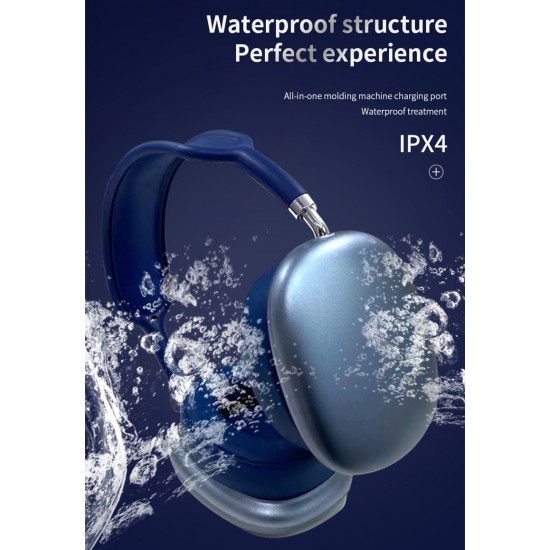 Pazariz P9 Air Kablosuz Bluetooth 5.0 Wirelles Mikrofonlu Kulaklık Stereo Mavi