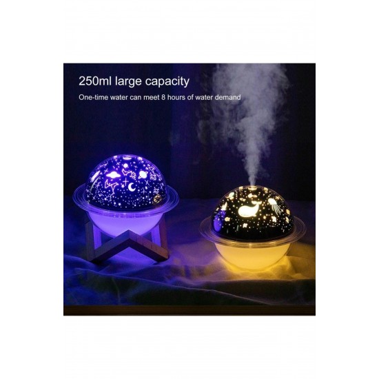 Pazariz Hava Nemlendirici Aromatik Oda Kokusu Difüzörü Buhar Ultrasonik 7 Renk Led Işıklı 250ml
