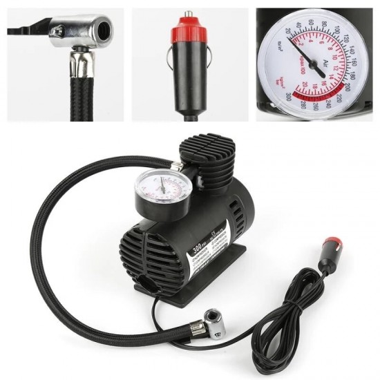 Pazariz Bot Yatak Simit Araba Araç Lastik Şişirme Pompası Hava Kompresörü 12 Volt 300 Psi Air Pump