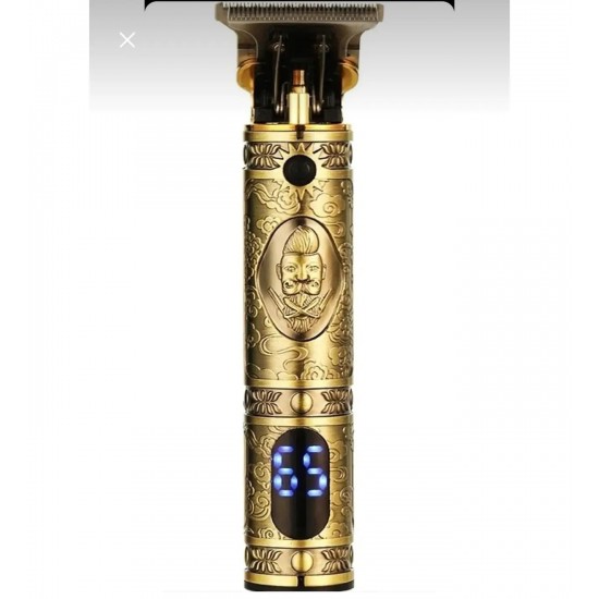 Pazariz Profesyonel T-bıçak Ense Sakal Tıraş Makinesi Digital  Metal Usb Type-C Paslanmaz Tıraş M.