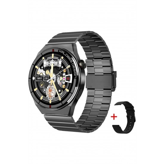 Pazariz Amoled Yuvarlak Ekran 46 Mm Siri Nfc Gps Bluetooth Çelik Smartwatch Yedek Kordon Akıllı Saat