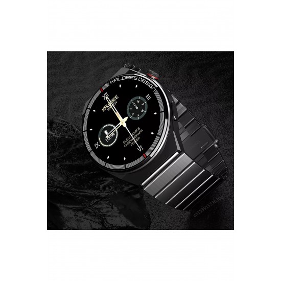 Pazariz Amoled Yuvarlak Ekran 46 Mm Siri Nfc Gps Bluetooth Çelik Smartwatch Yedek Kordon Akıllı Saat