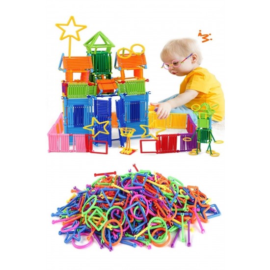 Pazariz Geometrik Çubuklar 120 Parça Bloklar Yapboz Puzzle Bultak Zeka Renk Gelişim Eğitici Oyuncak