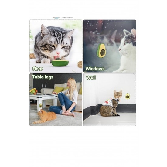 Pazariz Avokado Tasarımlı Kedi Yalama Topu Yenilebilir