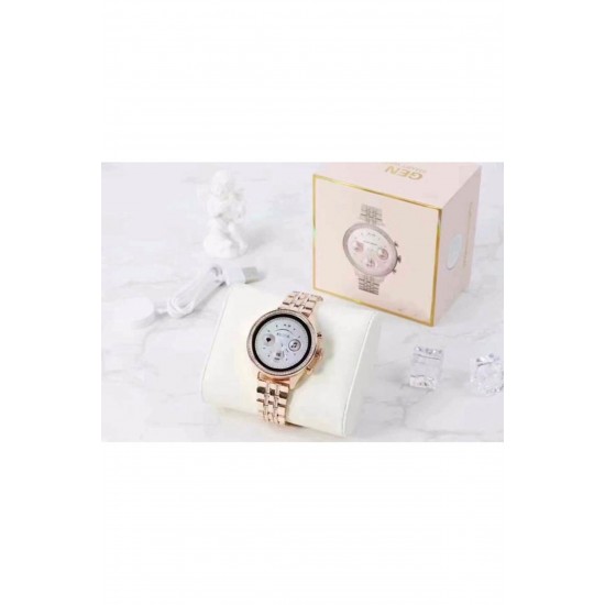 Pazariz Bayan Akıllı Saat Serisi SmartWatch Diamond 42mm Çift Kordon Akıllı Saat Sesli Görüşme