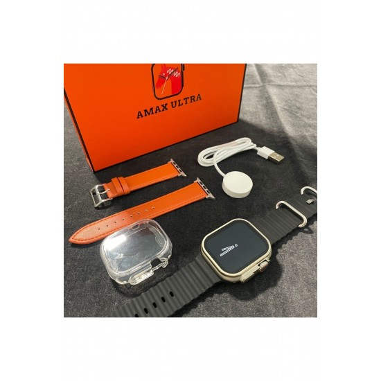 Pazariz Watch 8 Ultra 49mm  Amax Ultra Akıllı Saat NFC - GPS - Kablosuz Şarj Son En Üst Versiyon