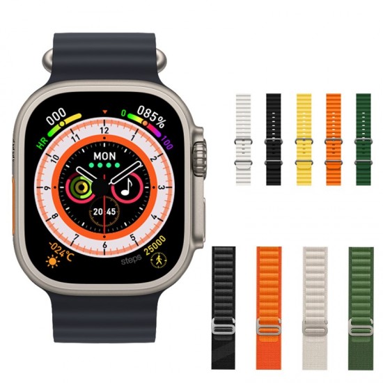 Pazariz Watch 8 Ultra 49mm  Amax Ultra Akıllı NFC - GPS - Kablosuz Şarj Kordon Hediye