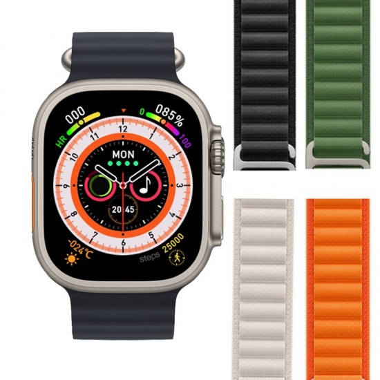 Pazariz Watch 8 Ultra 49mm  Amax Ultra Akıllı NFC - GPS - Kablosuz Şarj Kordon Hediye