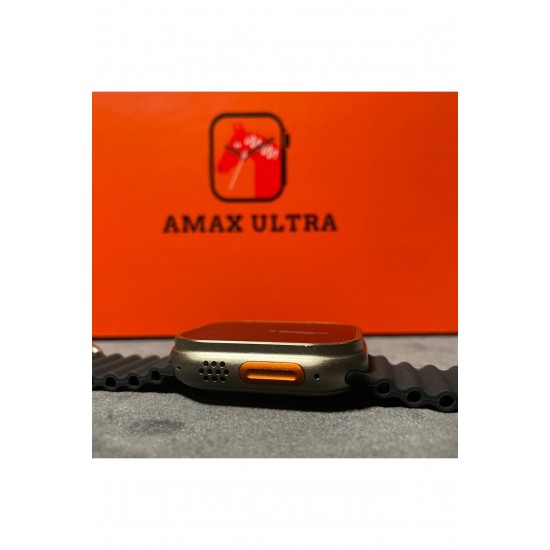 Pazariz Watch 8 Ultra 49mm  Amax Ultra Akıllı NFC - GPS - Kablosuz Şarj Kordon Hediye