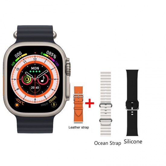 Pazariz Watch 8 Ultra 49mm  Amax Ultra Akıllı NFC - GPS - Kablosuz Şarj Kordon Hediye