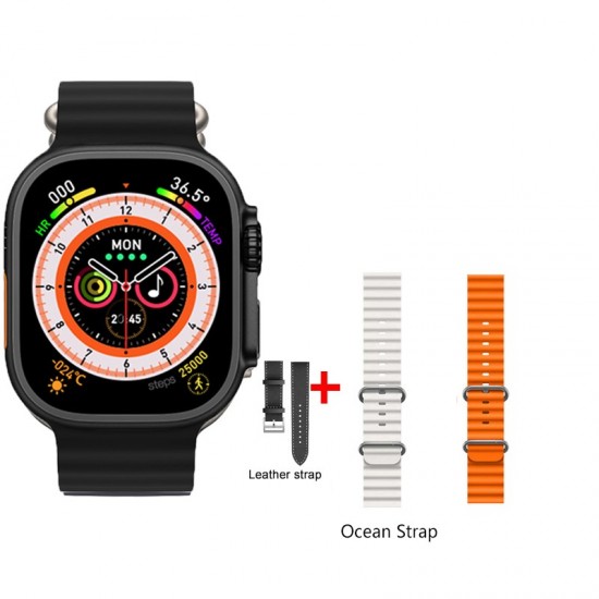 Pazariz Watch 8 Ultra 49mm  Amax Ultra Akıllı NFC - GPS - Kablosuz Şarj Kordon Hediye