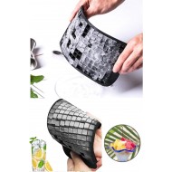 Pazariz 160'lı Mini Küp Şekilli Silikon Buzluk Antrasit Renk Mini Küplü Sunum Buzluk