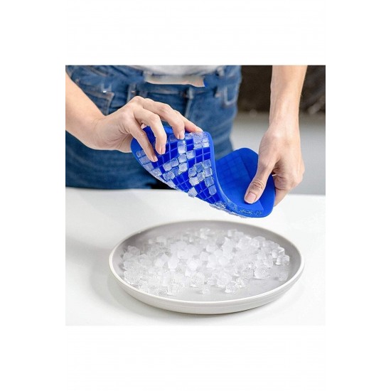 Pazariz 160'lı Mini Küp Şekilli Silikon Buzluk Antrasit Renk Mini Küplü Sunum Buzluk