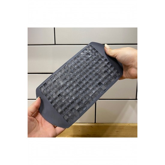 Pazariz 160'lı Mini Küp Şekilli Silikon Buzluk Antrasit Renk Mini Küplü Sunum Buzluk