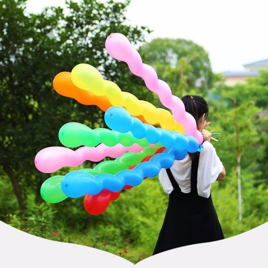 Pazariz Spiral Burgu Balon Çok Renkli 100 Cm Parti Doğum Günü Parti Dekorasyon Twisted Balloon 10 Ad