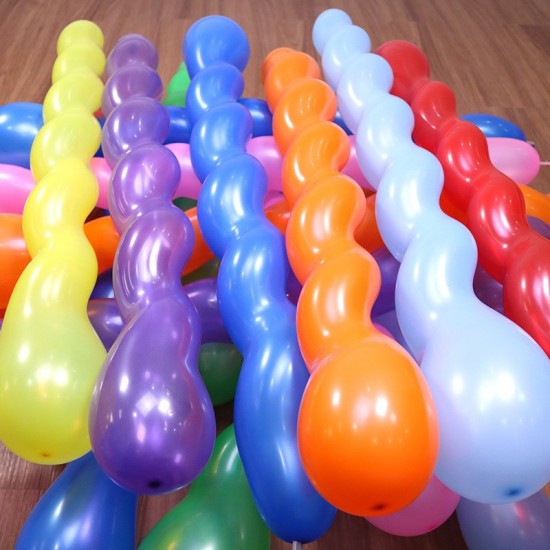 Pazariz Spiral Burgu Balon Çok Renkli 100 Cm Parti Doğum Günü Parti Dekorasyon Twisted Balloon 10 Ad