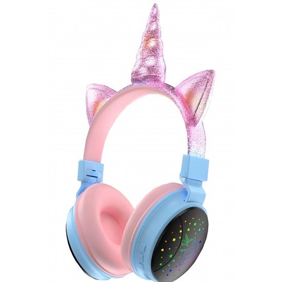 Pazariz Yeni Nesil Led Işıklandırmalı Kablosuz Sevimli Unicorn Kız Çocuk Kulaklığı
