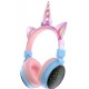 Pazariz Yeni Nesil Led Işıklandırmalı Kablosuz Sevimli Unicorn Kız Çocuk Kulaklığı