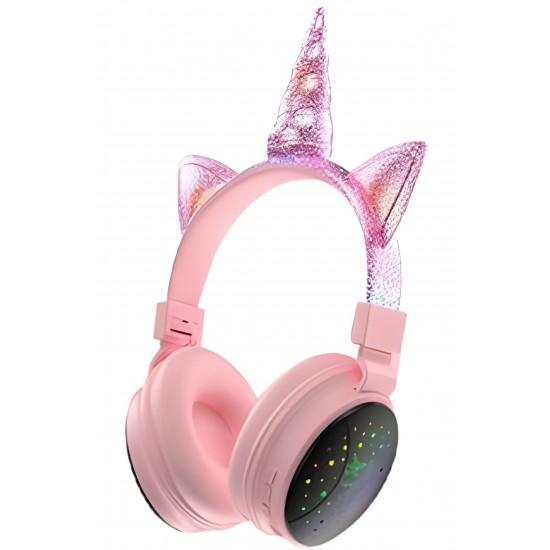 Pazariz Yeni Nesil Led Işıklandırmalı Kablosuz Sevimli Unicorn Kız Çocuk Kulaklığı